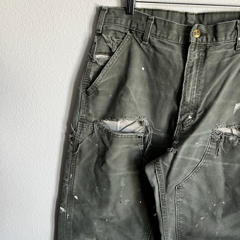 Carhartt B136 MOS green double knee work wear carpenter pants - Picture 10 of 15